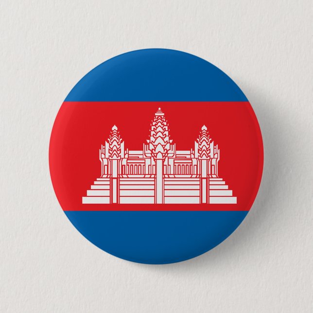 Kambodscha-Qualitäts-Flagge Button (Vorderseite)