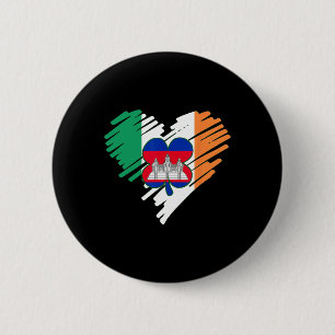 Kambodscha Stolz Kambodschanische Flagge St. Patri Button