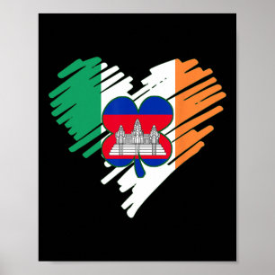 Kambodscha Stolz Kambodschanische Flagge St. Patri Poster