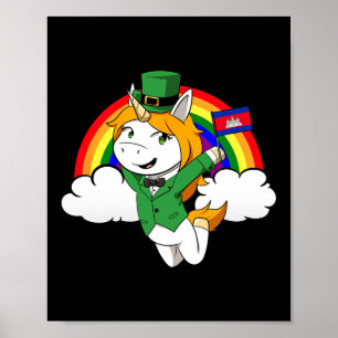 Kambodscha Stolz Kambodschanische Flagge St. Patri Poster