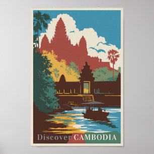 Kambodscha Temple Illustration Kunst, Dichtung und Poster