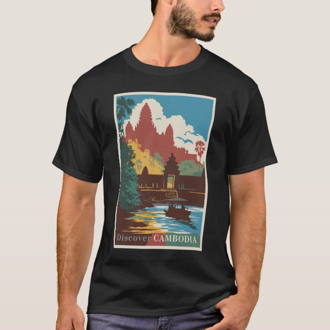 Kambodscha Temple Illustration Kunst, Dichtung und T-Shirt (Vorderseite)