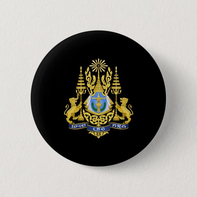 Kambodscha-Wappen Button (Vorderseite)