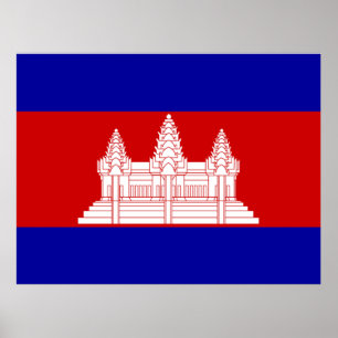kambodschanische Flagge Poster