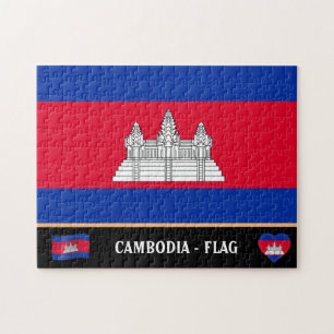 kambodschanische Flagge und kambodschanisches Land Puzzle