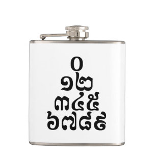 Kambodschanische Zahlen Pyramide - 0 12 345 6789 K Flachmann