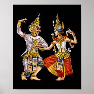 Kambodschanischer Khmer Traditioneller Tanz Apsara Poster