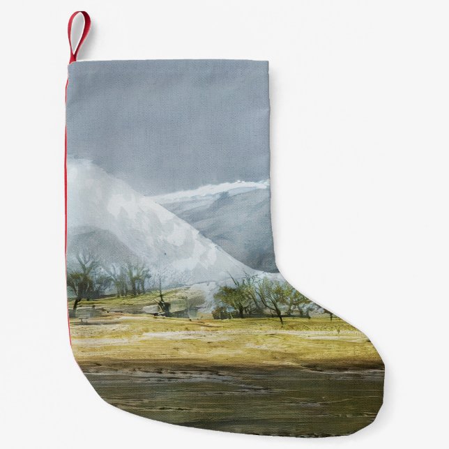 Kamchatka Geysers Oil Landscape Kleiner Weihnachtsstrumpf (Vorderseite)