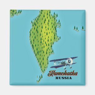Kamchatka-Halbinsel Russland Reisekarte. Magnet