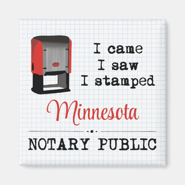 Kame Saw geprägte Notar Public Minnesota Magnet (Vorne)
