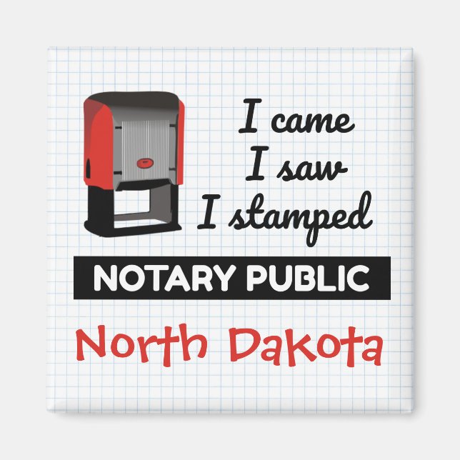 Kame Saw geprägte Notary Public Briefmarke North D Magnet (Vorne)