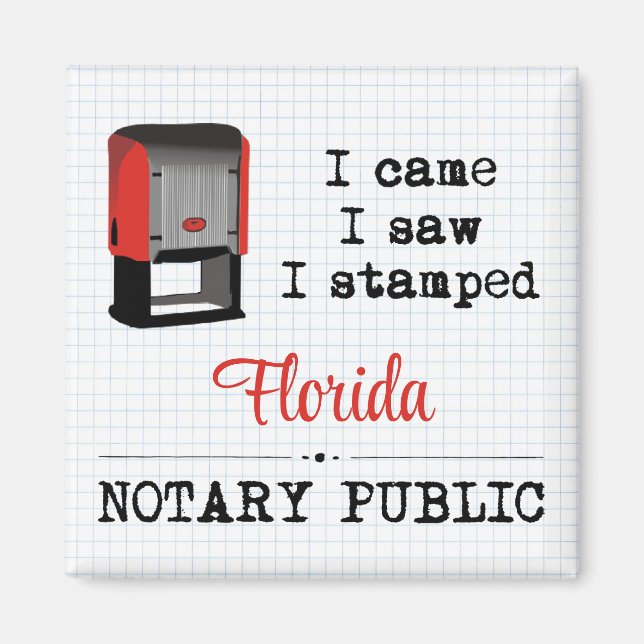 Kame Saw gestempelte Notary Public Florida Magnet (Vorne)