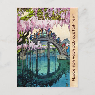 Kameido Bridge by Hiroshi Yoshida shin hanga Postkarte