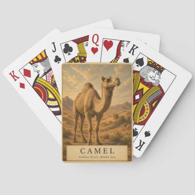 Kamel Arabische Wüste VINTAGE Spielkarten (Rückseite)
