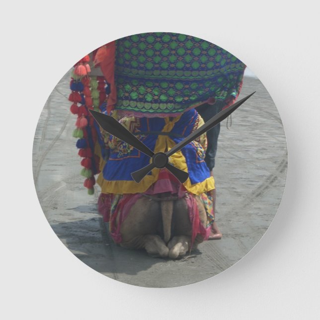 Kamel auf dem toes.png runde wanduhr (Vorderseite)