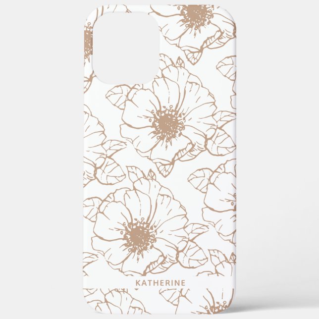 Kamel| Boho Floral Muster Personalisiert Case-Mate iPhone Hülle (Rückseite)