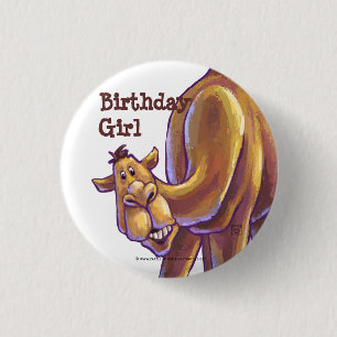 Kamel-Geburtstags-Mädchen-Knopf Button