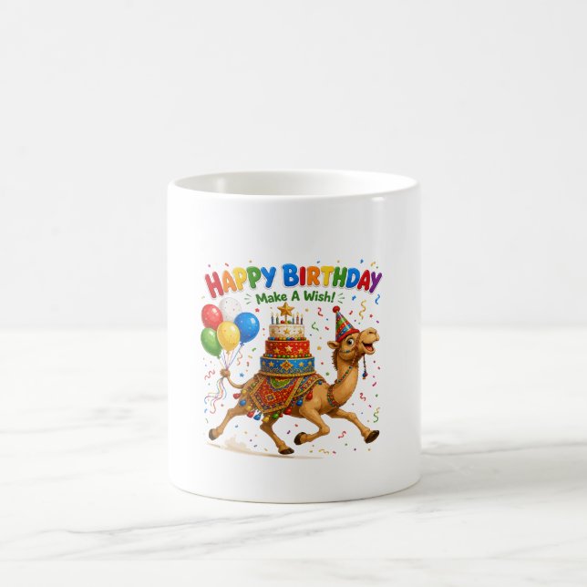 Kamel-Geburtstagsfeier-Party-Illustration Kaffeetasse (Mittel)