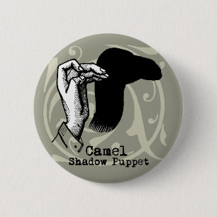 Kamel-Handpuppen-Schatten-Spiele Vintage Button