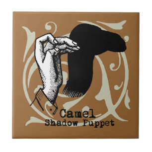 Kamel-Handpuppen-Schatten-Spiele Vintage Fliese