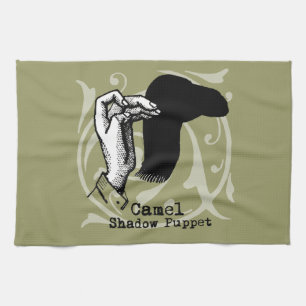 Kamel-Handpuppen-Schatten-Spiele Vintage Handtuch