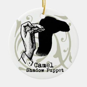 Kamel-Handpuppen-Schatten-Spiele Vintage Keramikornament