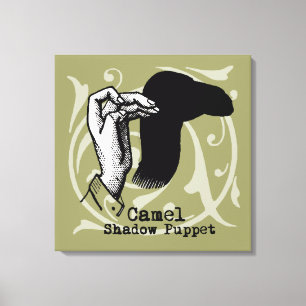 Kamel-Handpuppen-Schatten-Spiele Vintage Leinwanddruck