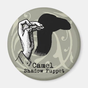 Kamel-Handpuppen-Schatten-Spiele Vintage Magnet