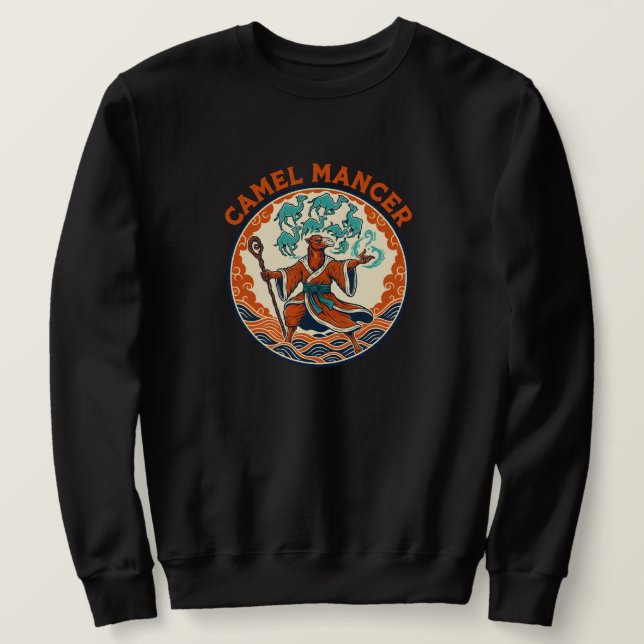 Kamel-Magier-Zauberer-Wüsten-Fantasy-Mystik-Kunst Sweatshirt (Design vorne)