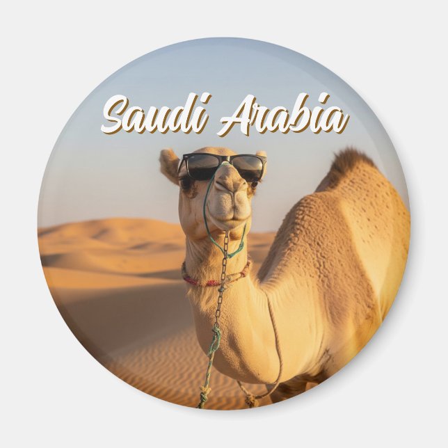 Kamel mit Sonnenbrille Saudi Arabien Reisen Magnet (Vorne)