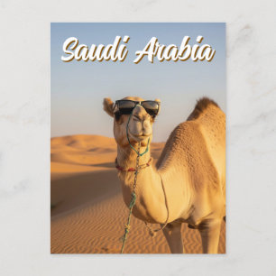 Kamel mit Sonnenbrille Saudi Arabien Reisen Postkarte