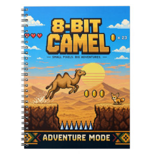 Kamel, Retro-8-Bit-Pixelkunst Notizblock