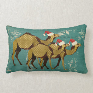 Kamel Weihnachten Blau Lendenkissen
