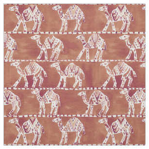 KAMEL-WOHNWAGEN Boho Aquarell-Muster Stoff