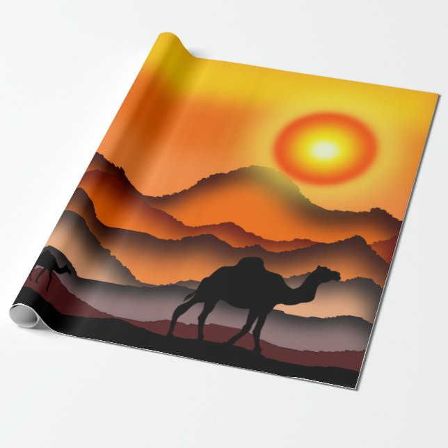 Kamel-Wrap-Geschenkpapier zum Sonnenuntergang Geschenkpapier (Ungerollt)