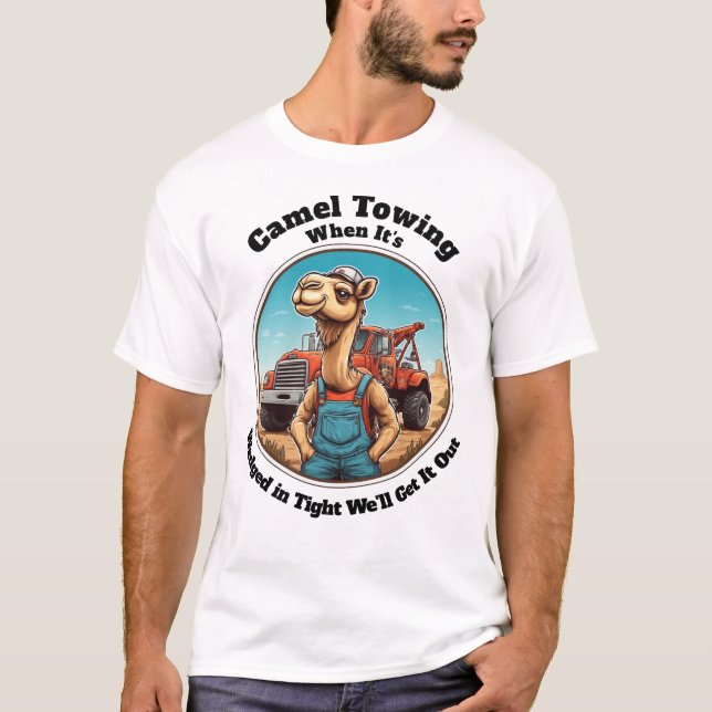 Kamelabschleppdienst eingekeilt in enger Stelle T-Shirt (Vorderseite)