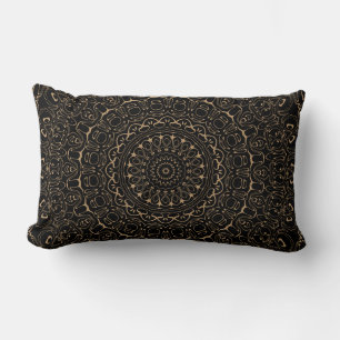 Kamelbraune Mandala mit eleganter Symmetrie Lendenkissen