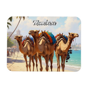 Kamele am Strand von Mombasa Kenya Magnet