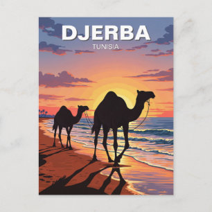 Kamele auf Djerba Insel Tunesien Reise Postkarte