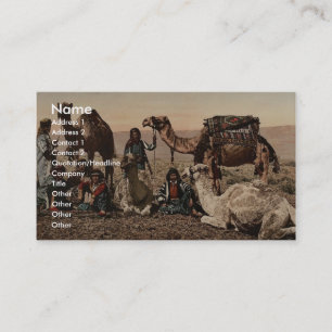 Kamele, die in der Wüste, heiliges Land Vintager Visitenkarte