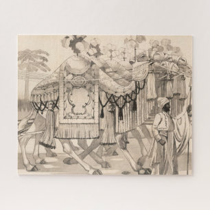 Kamele, die in Kostümen verkleidet sind Puzzle