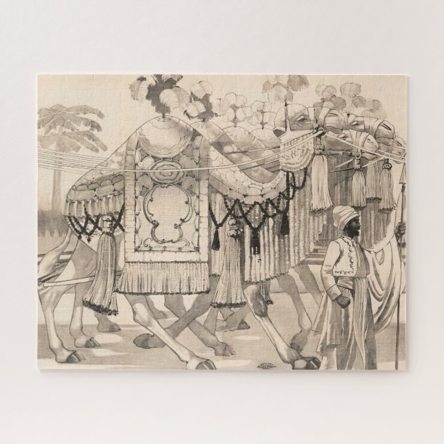 Kamele, die in Kostümen verkleidet sind Puzzle (Horizontal)