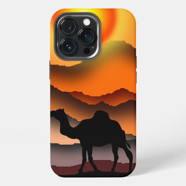 Kamele im Wüstenuntergang iPhone-Hülle iPhone Hülle (Hinten)