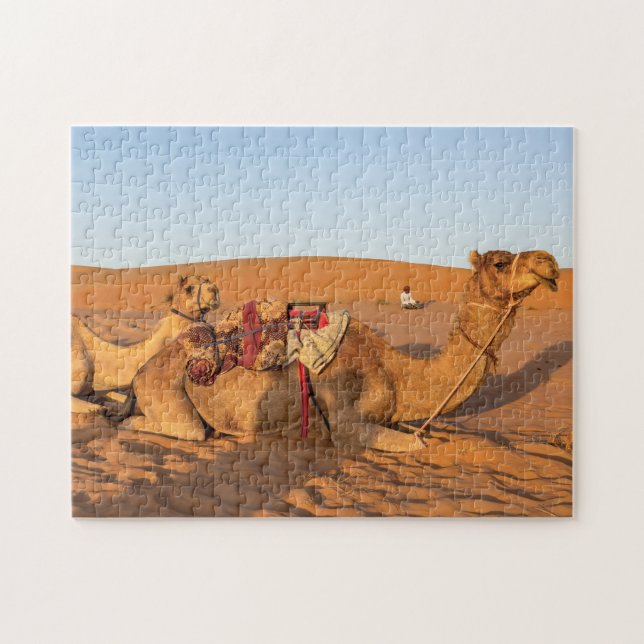 Kamele in der Wüste Oman Wahiba Puzzle (Horizontal)