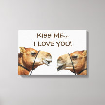 Kamele Küssen Funny Wrapped Canvas