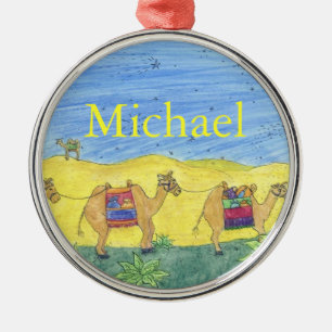 KAMELE Weihnachtsverzierung Silbernes Ornament