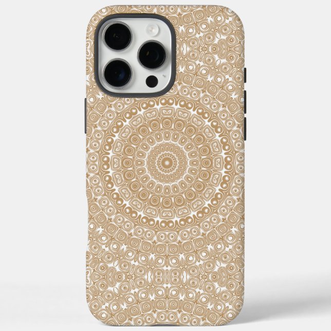 Kamelfarbenes Mandala-Muster-Design Case-Mate iPhone Hülle (Rückseite)