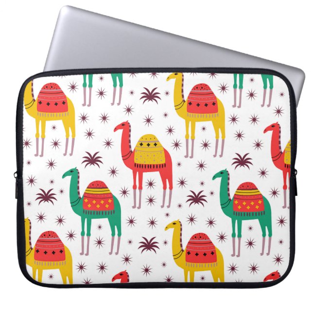 Kamelflache Farbe, dekoratives Muster. Laptopschutzhülle (Vorderseite)