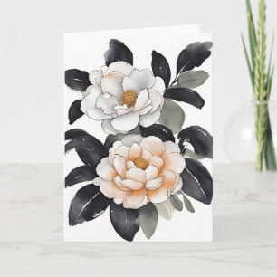 Kamelie - Aquarellblumen Karte