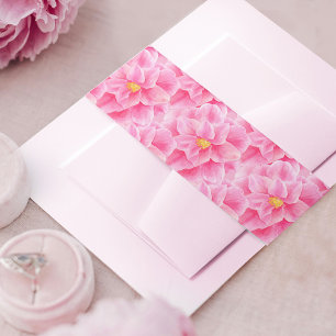 Kamelie Blume Blumenmuster Aquarellmuster pink Einladungsbanderole